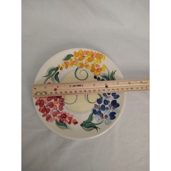 Set Of 2 Gail Pittman 7 1/2" Garden View Salad Dessert Plates Hand Painted 1999 - Picture 8 of 16